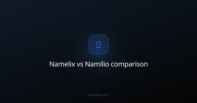 Namelix vs Namilio comparison